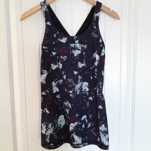 Lululemon Enhearten Tank Static Blossom Multi Black Purple Size 10